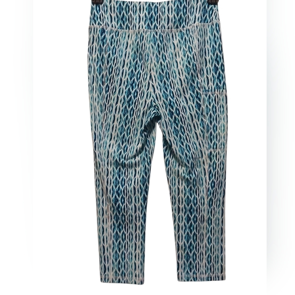 Chico's - Weekends Turquoise & Blue Pull On Leggings, Media Pocket, Size 0 - Picture 4 of 10